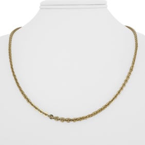 18k Yellow Gold Solid UnoAErre Circle Cable Link Necklace Italy 19"