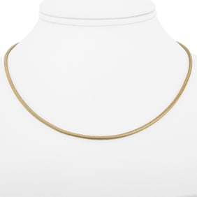 18k Yellow Gold Solid Ladies Snake Link Necklace Italy 15.5"