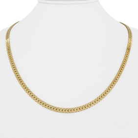 14k Yellow Gold UnoAErre Vintage Thick Herringbone Necklace Italy 20.5"