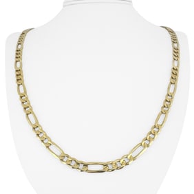 14k Yellow Gold Solid Heavy Figaro Link Chain Necklace Turkey 24"