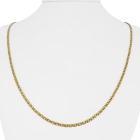 18k Yellow Gold Solid Vintage Gucci Link Chain Necklace Italy 23"