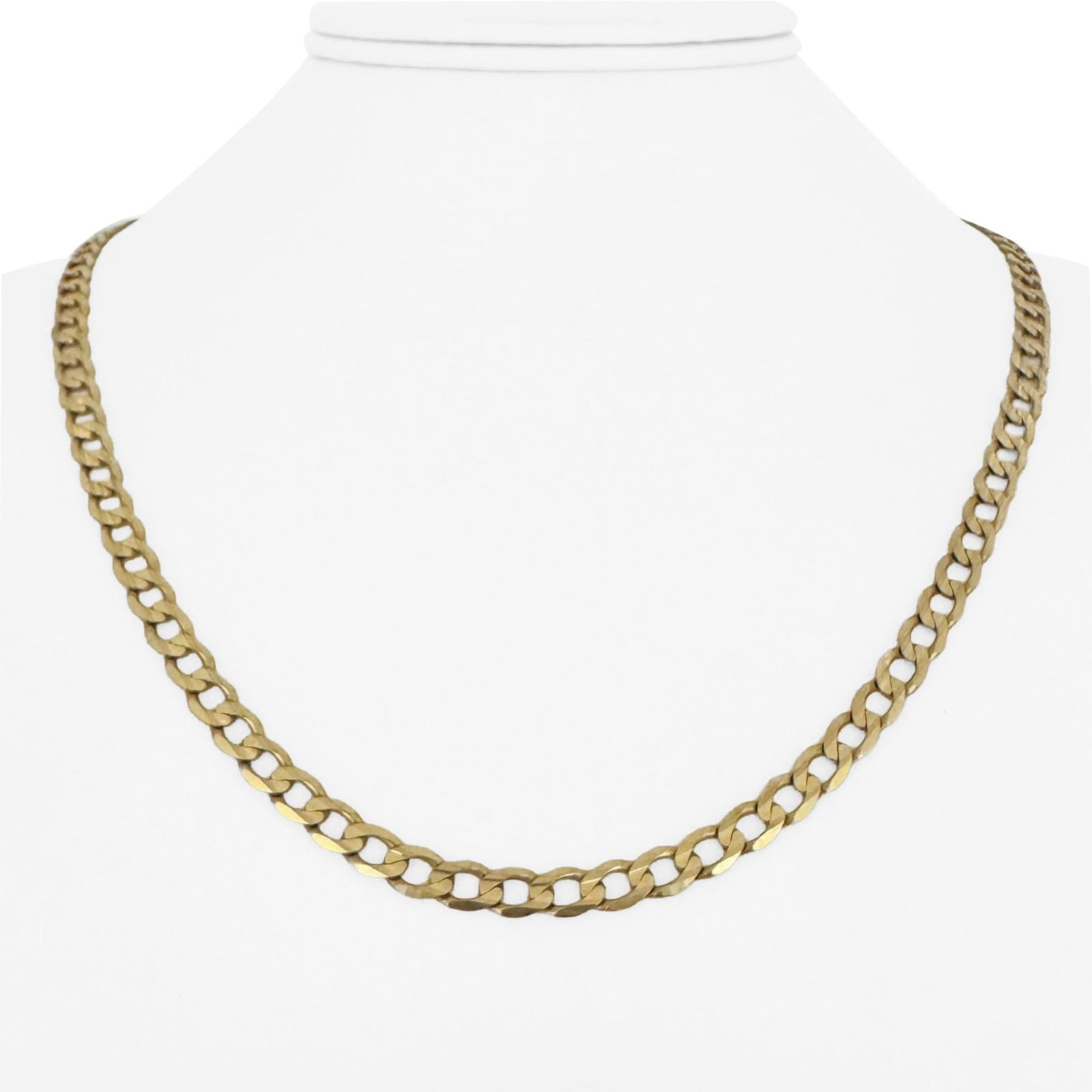 10k Yellow Gold Semi Solid Curb Link Chain Necklace Turkey 20"