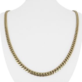 10k Yellow Gold Solid Heavy Cuban Link Chain Necklace 26"