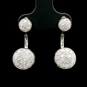 14k White Gold and 2cttw Diamond Stud Jacket Earrings