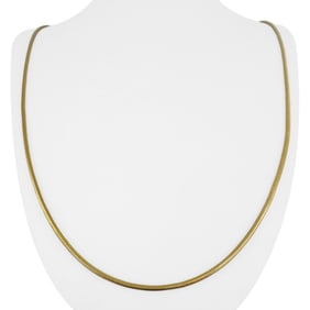 14k Yellow Gold Solid Vintage Long Snake Link Necklace Italy 30"