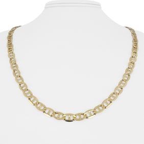 14k Yellow Gold Solid Gucci Link Chain Necklace 23"