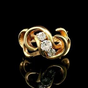 14k Yellow Gold and 0.75cttw Diamond Ladies Fancy Ring Size 7.5