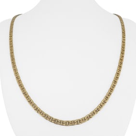 18k Yellow Gold Semi Solid Gucci Link Chain Necklace Italy 23.5"