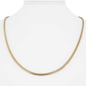 14k Yellow Gold Solid Vintage UnoArre Snake Link Necklace Italy 20"