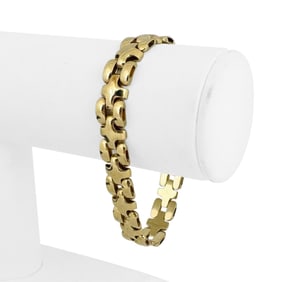 14k Yellow Gold Ladies Polished Fancy Link Bracelet Italy 7.25"