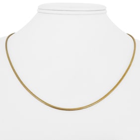 14k Yellow Gold Solid Thin Snake Link Chain Necklace Italy 18"