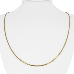 14k Yellow Gold Solid Thin Snake Link Chain Necklace Italy 24"