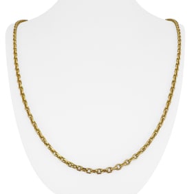 18k Yellow Gold Solid Heavy Cable Link Chain Necklace 26"