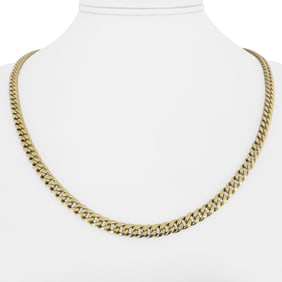 10k Yellow Gold Hollow Light Curb Link Chain Necklace 20"