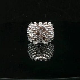 14k White Gold 1cttw White and Chocolate Diamond Ring Size 7