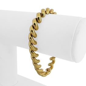 14k Yellow Gold Ladies Polished San Marco Link Bracelet Italy 7"