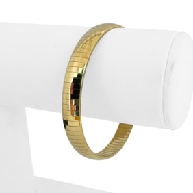 14k Yellow Gold Solid Ladies Omega Link Bracelet Italy 7"