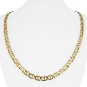 14k Yellow Gold Solid Heavy Gucci Link Chain Necklace Italy 23"