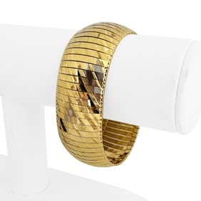 14k Yellow Gold Solid Heavy Vintage Omega Bracelet Italy 7"