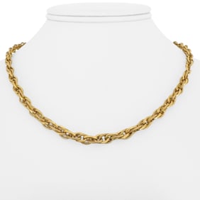 14k Yellow Gold UnoAErre Vintage Fancy Link Chain Necklace Italy 17"