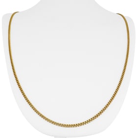 18k Yellow Gold Solid UnoAErre Curb Link Chain Necklace Italy 25"