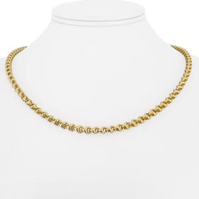 18k Yellow Gold Solid Heavy Fancy Link Chain Necklace 18"