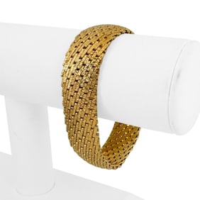 18k Yellow Gold Solid Very Heavy UnoAErre Fancy Link Bracelet Italy 7.5"