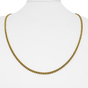 18k Yellow Gold Hollow Light Curb Link Chain Necklace 23"
