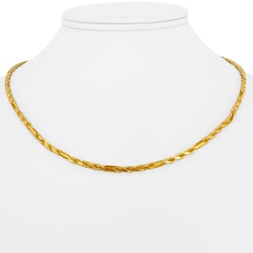 22k Yellow Gold Solid Ladies Milano Rope Chain Necklace 17"