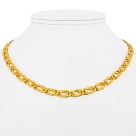 24k Pure Yellow Gold Solid Heavy Double Curb Link Chain Necklace 16"