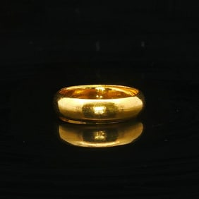 24k Pure Yellow Gold Solid Wrap Band Ring Size 6.5