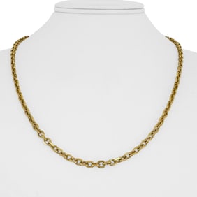 14k Yellow Gold Solid Cable Biker Link Chain Necklace 20"