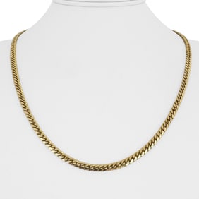 18k Yellow Gold Solid Heavy Cuban Link Chain Necklace Italy 20"