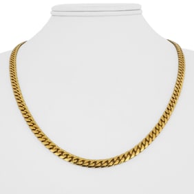 18k Yellow Gold Solid Heavy Cuban Link Chain Necklace Italy 20"
