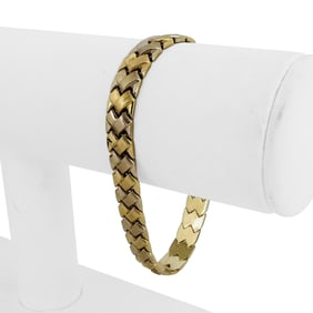 14k Yellow and White Gold Ladies Braided Link Bracelet Turkey 7.25"