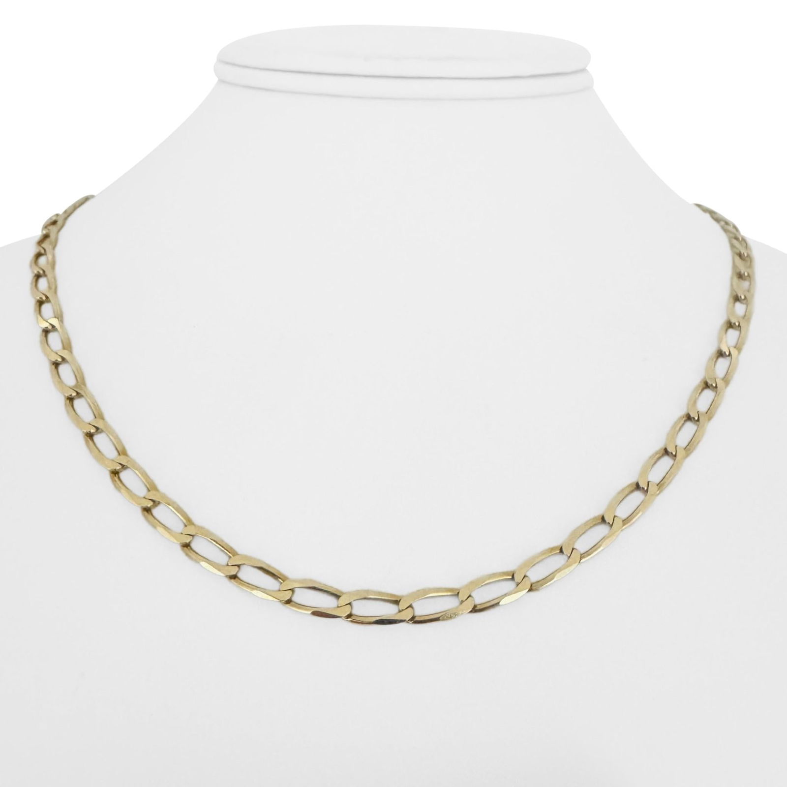 14k Yellow Gold Solid Vintage Curb Link Chain Necklace Italy 18" (1 of 7)