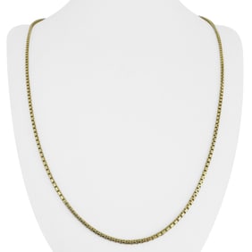 14k Yellow Gold Solid Heavy Box Link Chain Necklace Italy 24"
