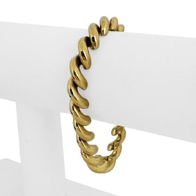 14k Yellow Gold Ladies Polished San Marco Link Bracelet 7"