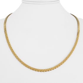14k Yellow Gold Solid Heavy Thick Serpentine Link Necklace Italy 20"