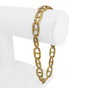14k Yellow Gold Solid Heavy Men's Gucci Link Bracelet Italy 9.5"