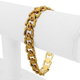 18k Yellow Gold Vintage Milor Fancy Link Bracelet Italy 7.25"