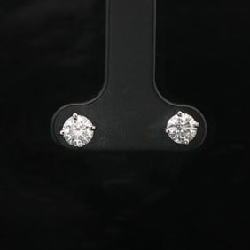 Brand New 0.75cttw Natural Diamond Stud Earrings in 14k White Gold