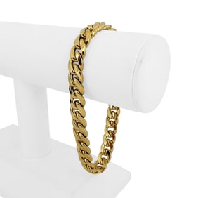 10k Yellow Gold Semi Solid Men's Curb Cuban Link