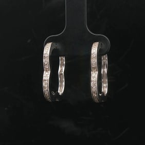 14k White Gold and 0.50cttw Diamond Contour Shape