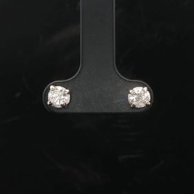 14k White Gold and 0.60cttw Diamond Stud Earrings