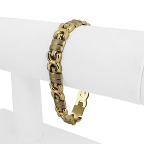 14k Yellow and White Gold Ladies Two Tone Fancy L