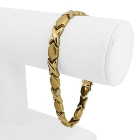 14k Yellow Gold Ladies Hugs and Kisses XO Link Br