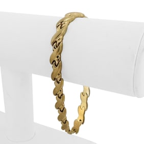 14k Yellow Gold Ladies Satin Finish Fancy Link Br