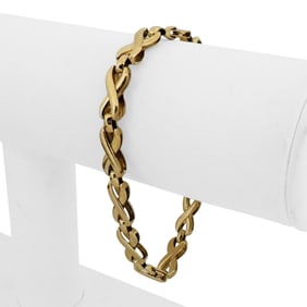 14k Yellow Gold Ladies Vintage Fancy X Link Brace