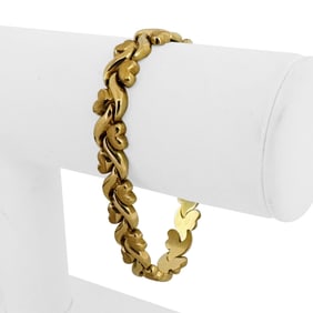 14k Yellow Gold Ladies Vintage Fancy Heart Link B